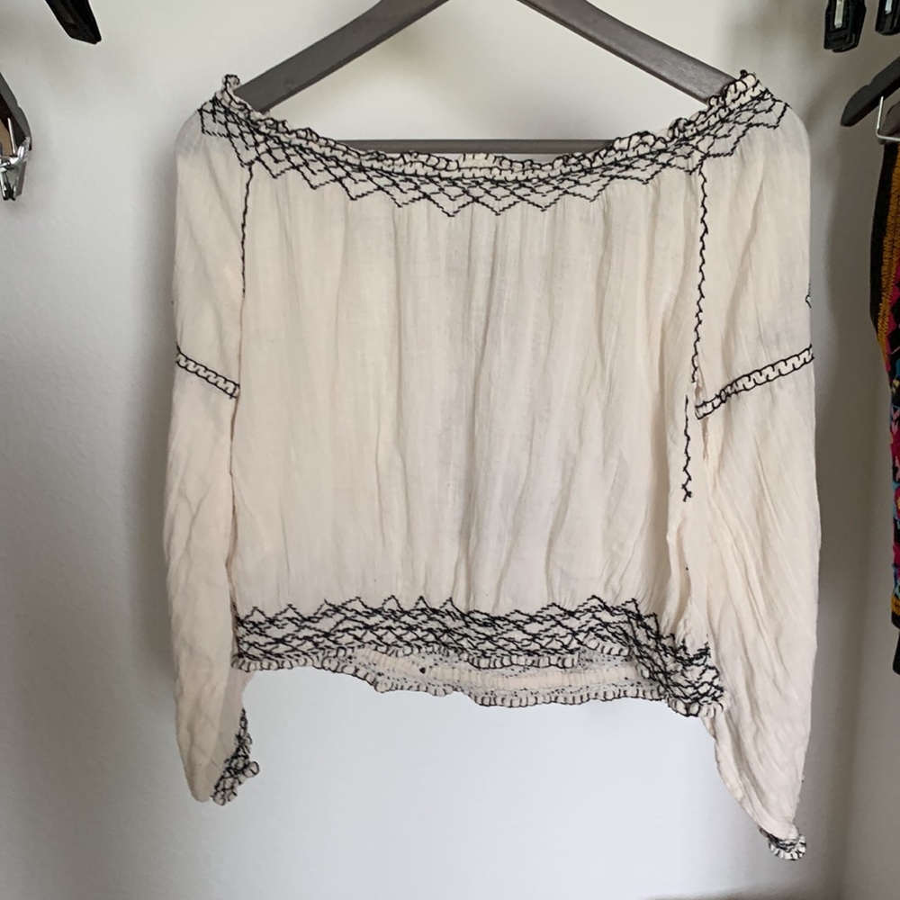 Spell Folklore boho Top in Ivory S preowned - Picture 10 of 15